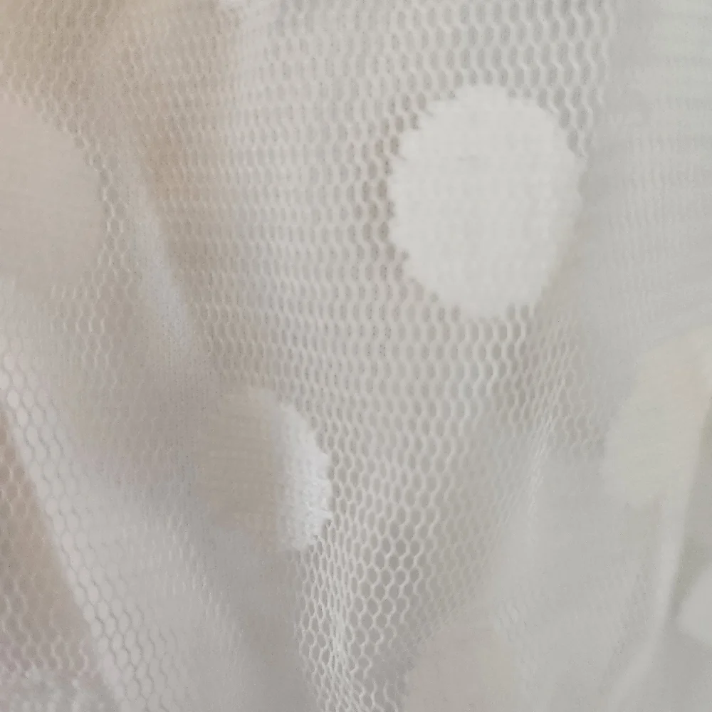 White polka dot bell sleeve dress. Stretchy collar that can be worn off shoulder - Picture 10 of 11